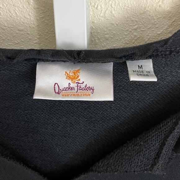 Quaker Factory Rhinestone Cowgirl Sweatshirt Womens M Medium Lettuce Trim - Picture 6 of 6